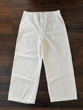 The Fold London ecru high rise jeans size 10
